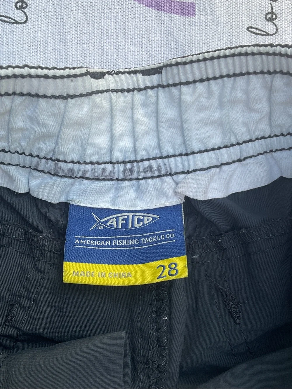 AFTCO Black Men's Cargo Shorts with Logo